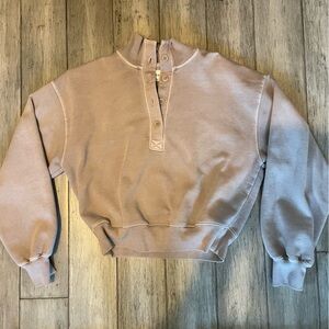 Light purple/grey Pullover Cropped Sweatshirt